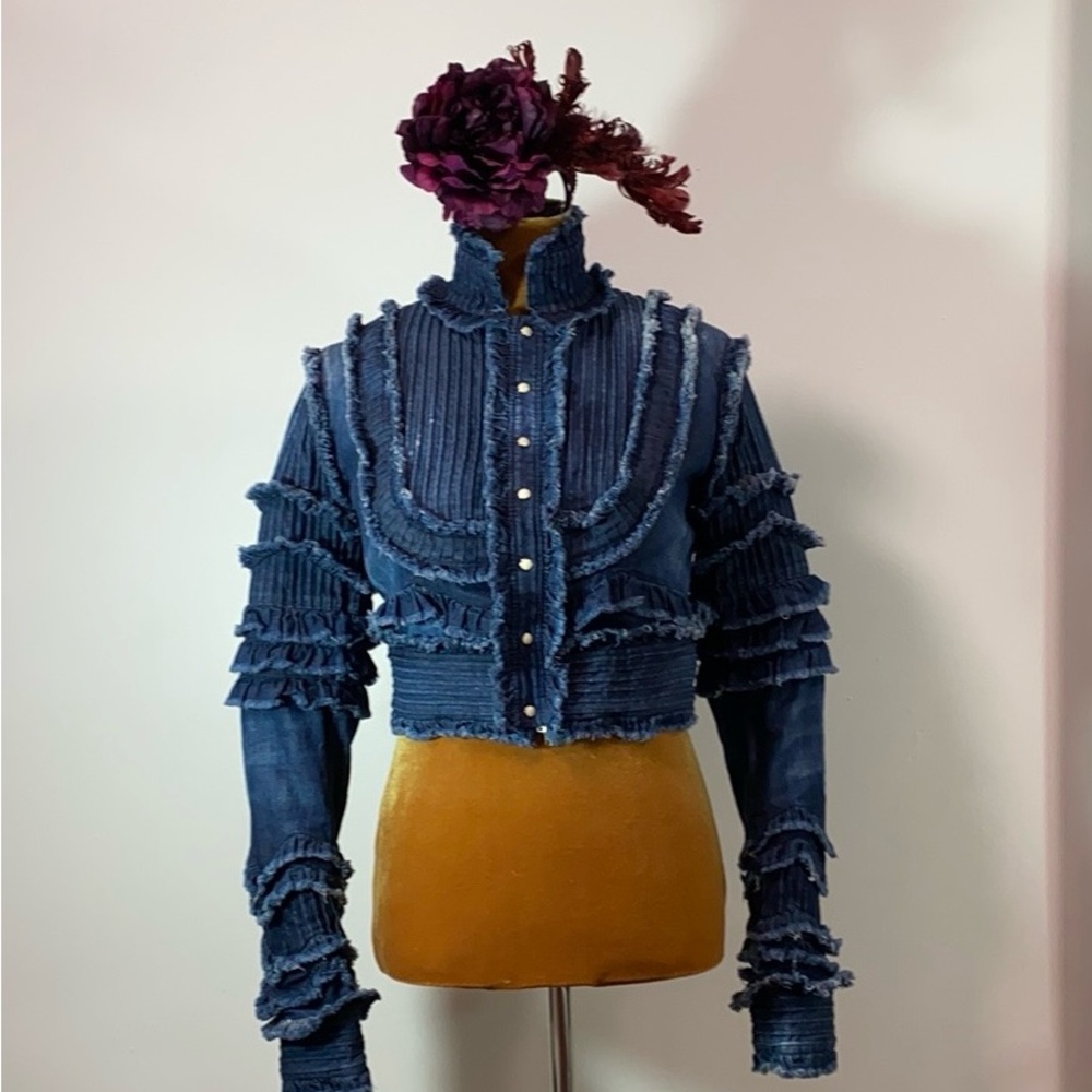 DSQUARED2 Denim Jacket with Ruffle Detail